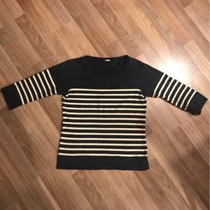 J Crew 3/4 Sleeve Thick T-Shirt — Breton Stripes